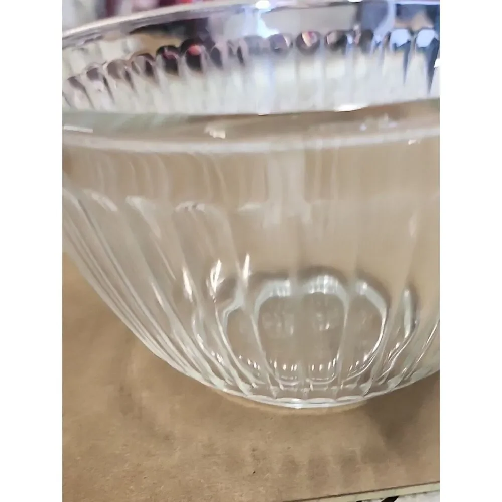 Pyrex Clear Ribbed Glass Mixing Bowl